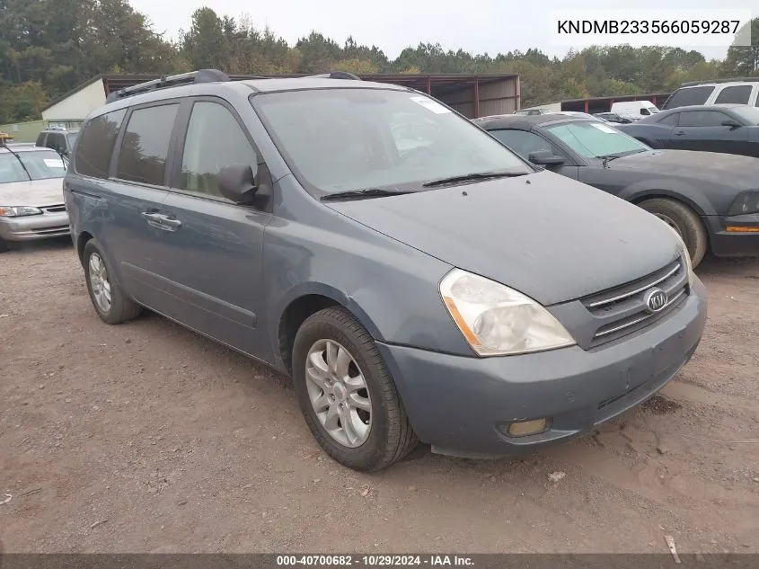 2006 Kia Sedona Ex/Lx VIN: KNDMB233566059287 Lot: 40700682