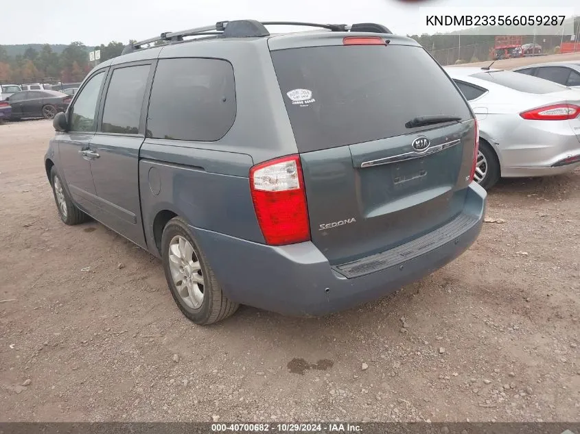 2006 Kia Sedona Ex/Lx VIN: KNDMB233566059287 Lot: 40700682