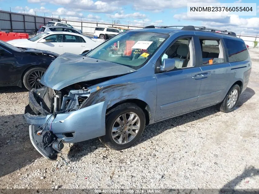 2006 Kia Sedona Ex/Lx VIN: KNDMB233766055404 Lot: 40770528