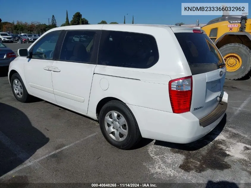 2006 Kia Sedona Ex/Lx VIN: KNDMB233366032962 Lot: 40848265