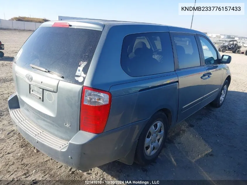 2007 Kia Sedona VIN: KNDMB233776157433 Lot: 12141010