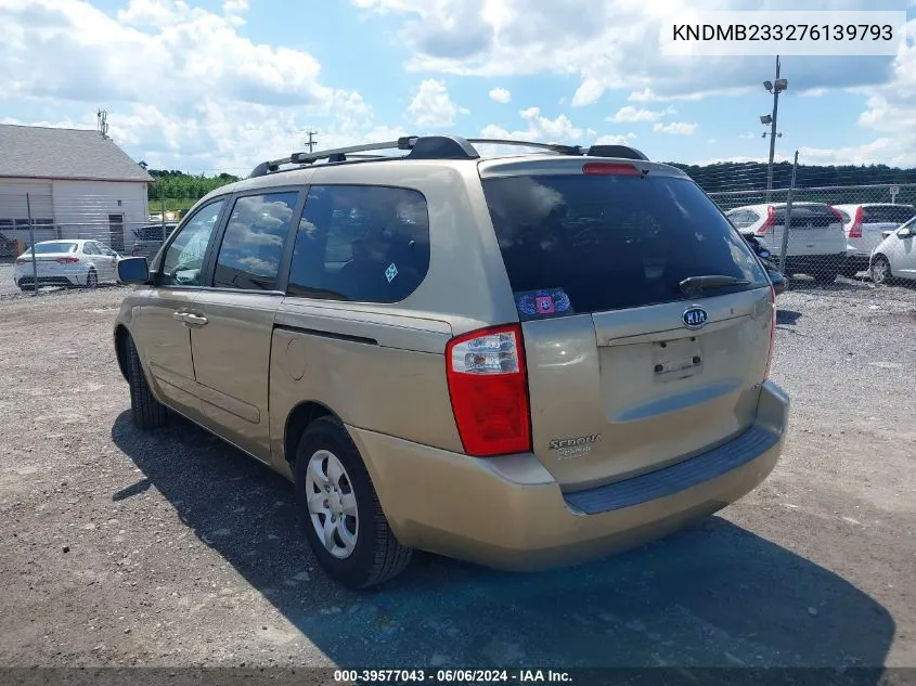 2007 Kia Sedona Lx VIN: KNDMB233276139793 Lot: 39577043