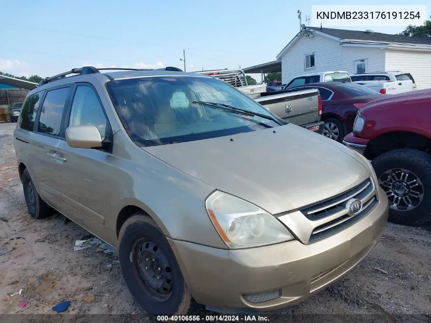 2007 Kia Sedona Lx VIN: KNDMB233176191254 Lot: 40106556