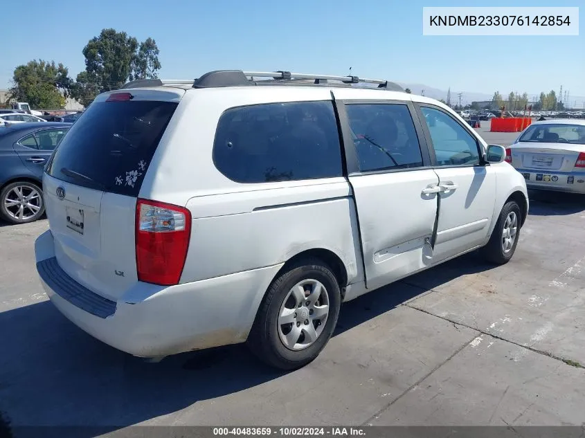 2007 Kia Sedona Lx VIN: KNDMB233076142854 Lot: 40483659