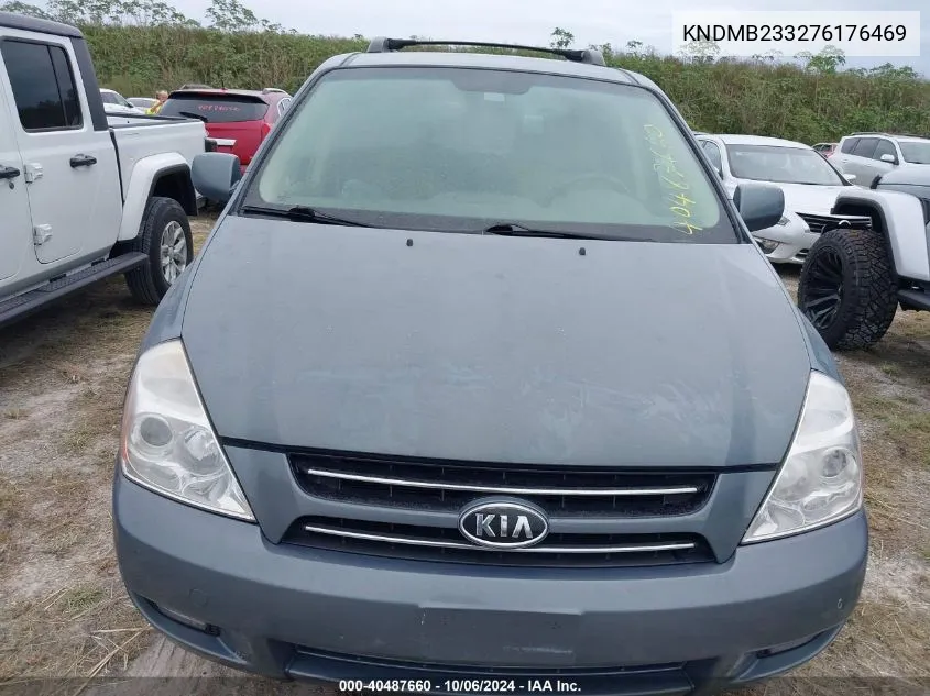 2007 Kia Sedona Ex/Lx VIN: KNDMB233276176469 Lot: 40487660