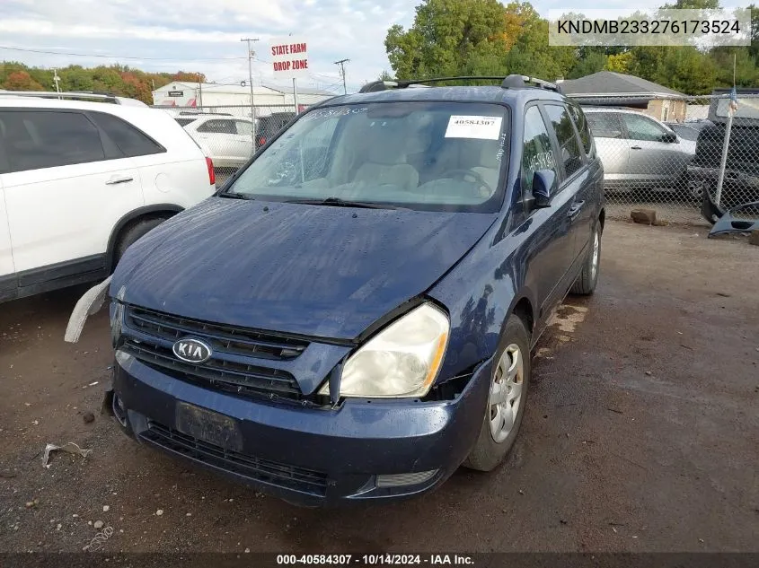 2007 Kia Sedona Lx VIN: KNDMB233276173524 Lot: 40584307