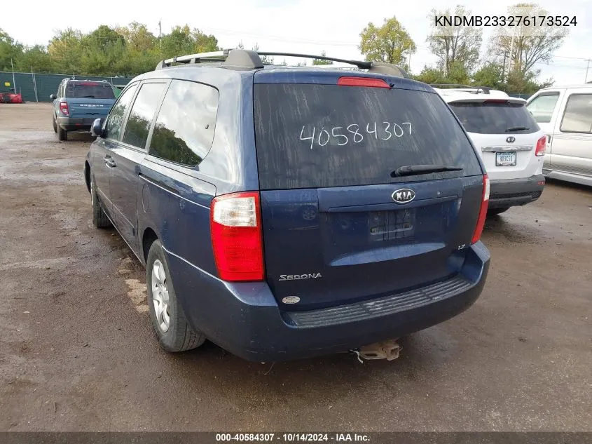 2007 Kia Sedona Lx VIN: KNDMB233276173524 Lot: 40584307