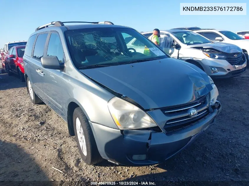 2007 Kia Sedona Ex VIN: KNDMB233576172786 Lot: 40670925