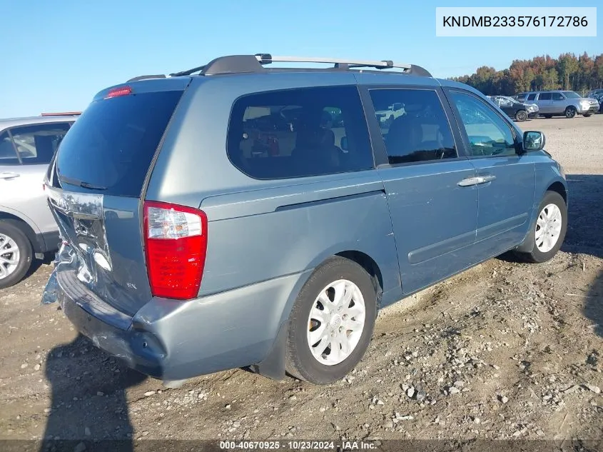 2007 Kia Sedona Ex VIN: KNDMB233576172786 Lot: 40670925