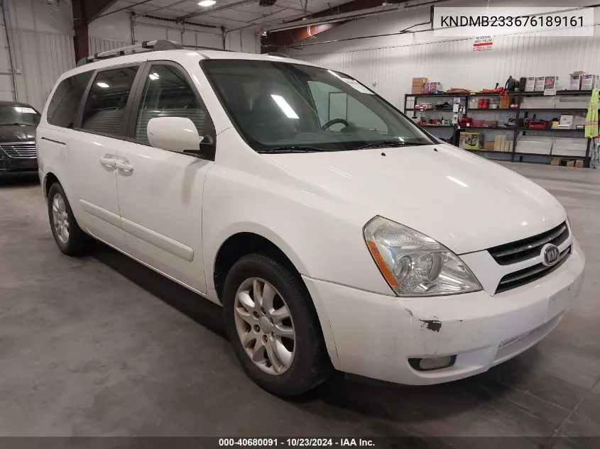 2007 Kia Sedona Ex VIN: KNDMB233676189161 Lot: 40680091