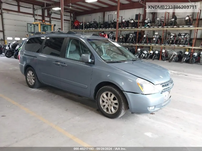 2008 Kia Sedona Ex VIN: KNDMB233886203711 Lot: 40217193