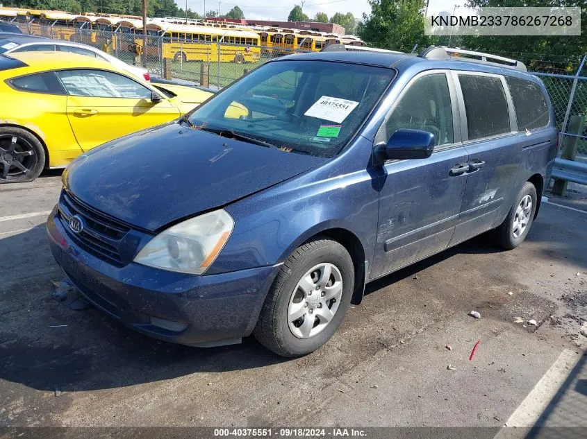 2008 Kia Sedona Ex/Lx VIN: KNDMB233786267268 Lot: 40375551