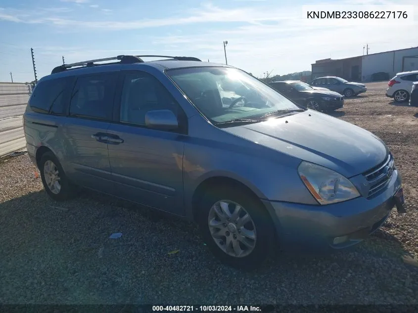 2008 Kia Sedona Ex VIN: KNDMB233086227176 Lot: 40482721