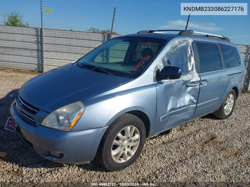 2008 Kia Sedona Ex VIN: KNDMB233086227176 Lot: 40482721