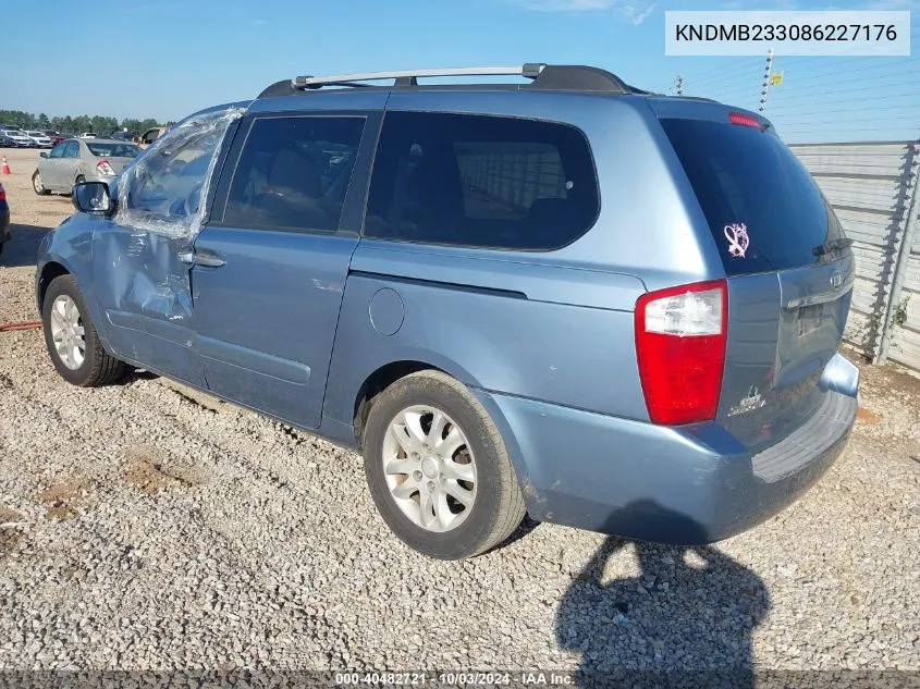 2008 Kia Sedona Ex VIN: KNDMB233086227176 Lot: 40482721