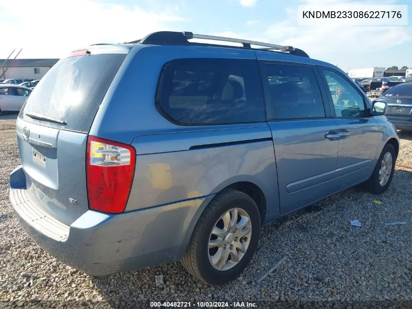 2008 Kia Sedona Ex VIN: KNDMB233086227176 Lot: 40482721