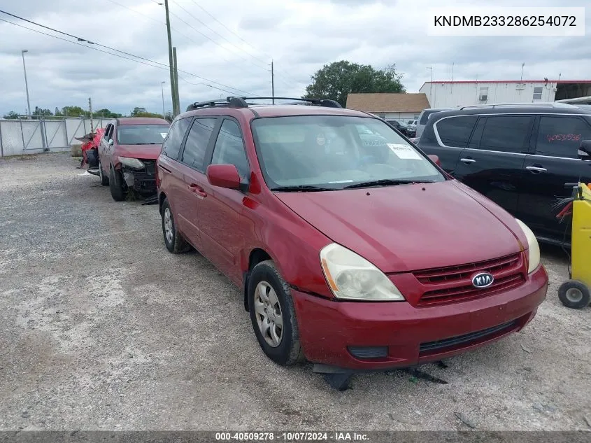 2008 Kia Sedona Lx VIN: KNDMB233286254072 Lot: 40509278