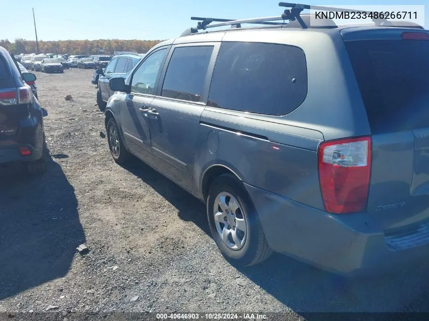 2008 Kia Sedona Lx VIN: KNDMB233486266711 Lot: 40646903