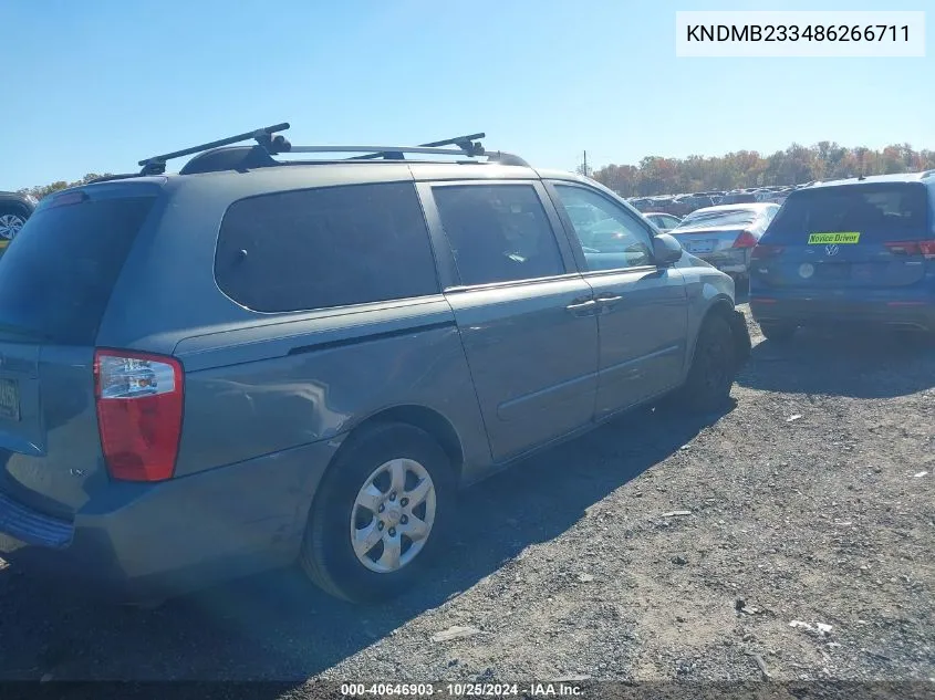 2008 Kia Sedona Lx VIN: KNDMB233486266711 Lot: 40646903