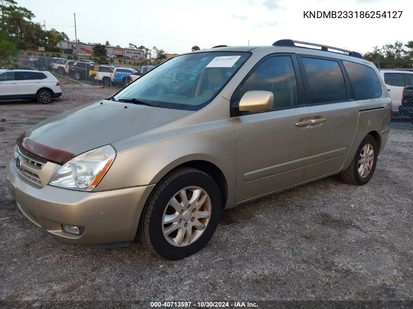 2008 Kia Sedona Ex VIN: KNDMB233186254127 Lot: 40713597