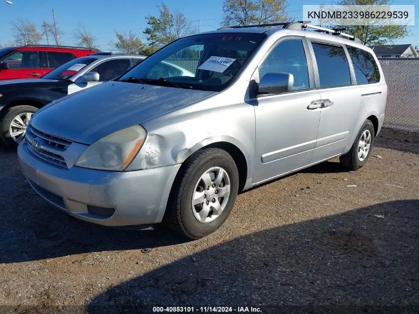 2008 Kia Sedona Lx VIN: KNDMB233986229539 Lot: 40853101