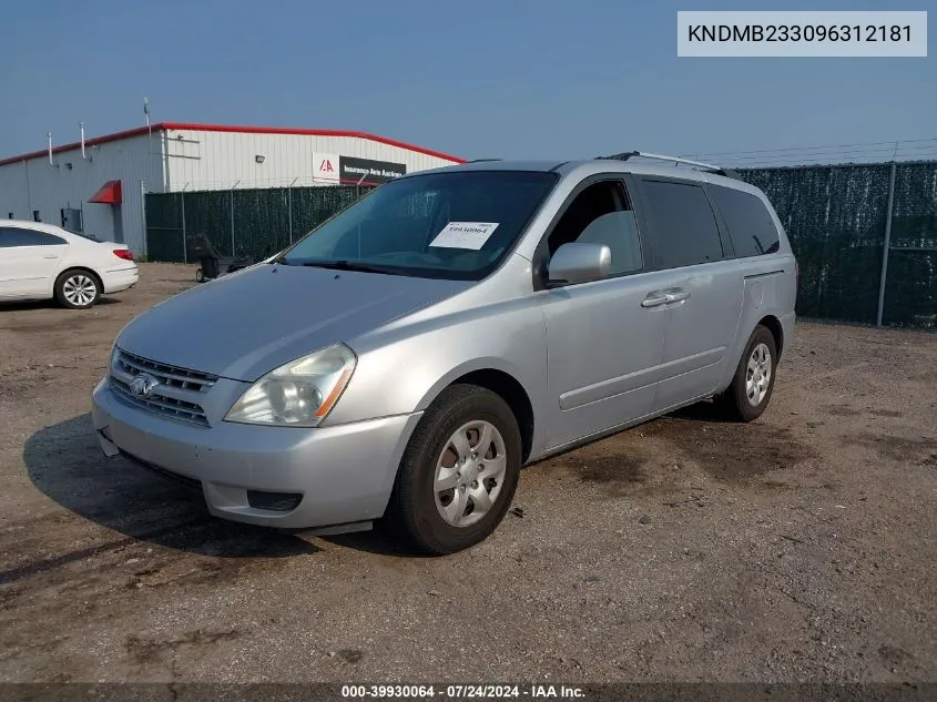 2009 Kia Sedona Lx VIN: KNDMB233096312181 Lot: 39930064