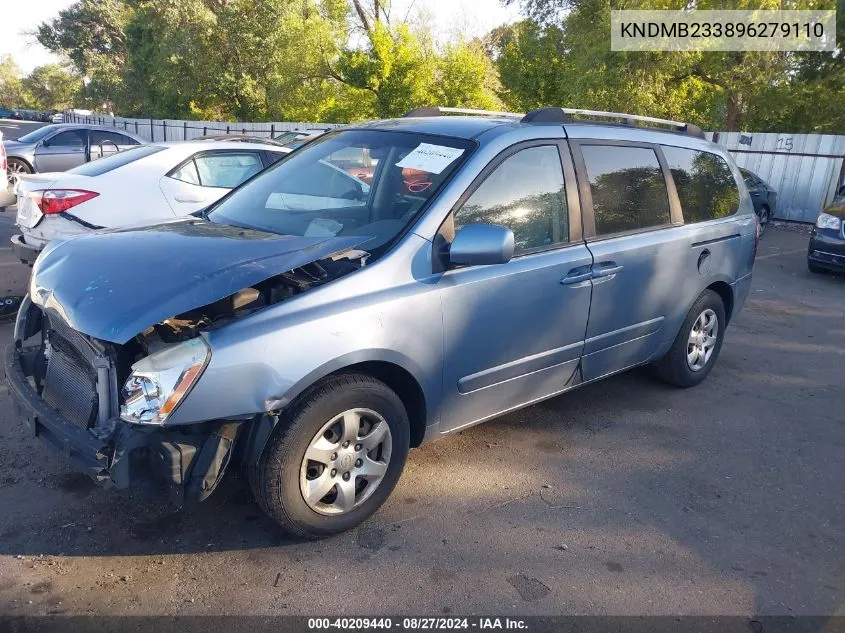 2009 Kia Sedona Lx VIN: KNDMB233896279110 Lot: 40209440