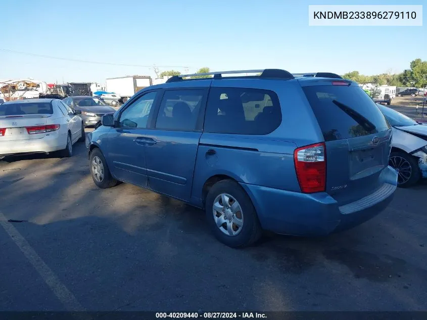 2009 Kia Sedona Lx VIN: KNDMB233896279110 Lot: 40209440