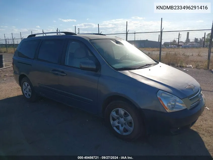 2009 Kia Sedona Lx VIN: KNDMB233496291416 Lot: 40456721