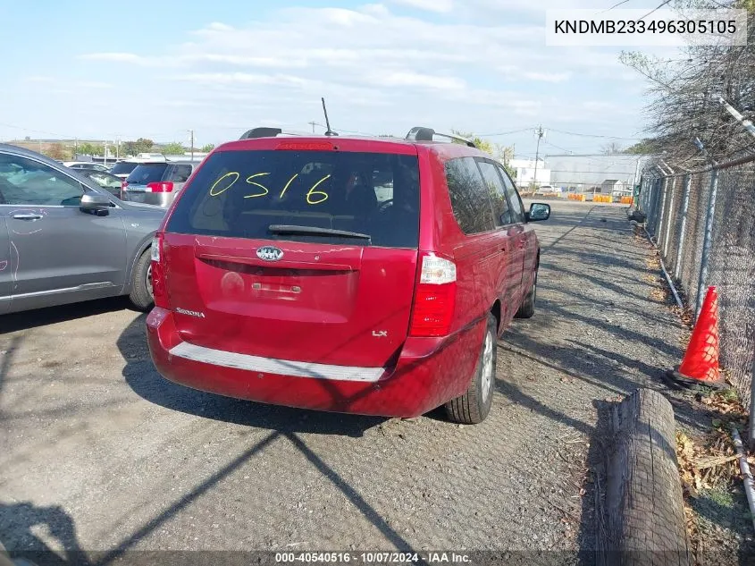 KNDMB233496305105 2009 Kia Sedona Lx