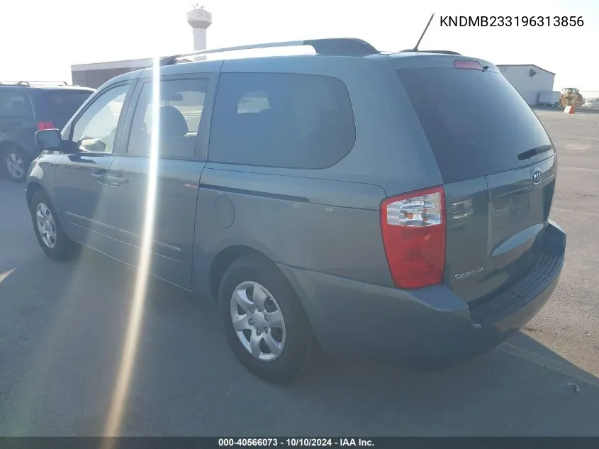 2009 Kia Sedona Lx VIN: KNDMB233196313856 Lot: 40566073