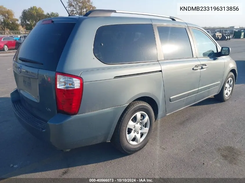 2009 Kia Sedona Lx VIN: KNDMB233196313856 Lot: 40566073