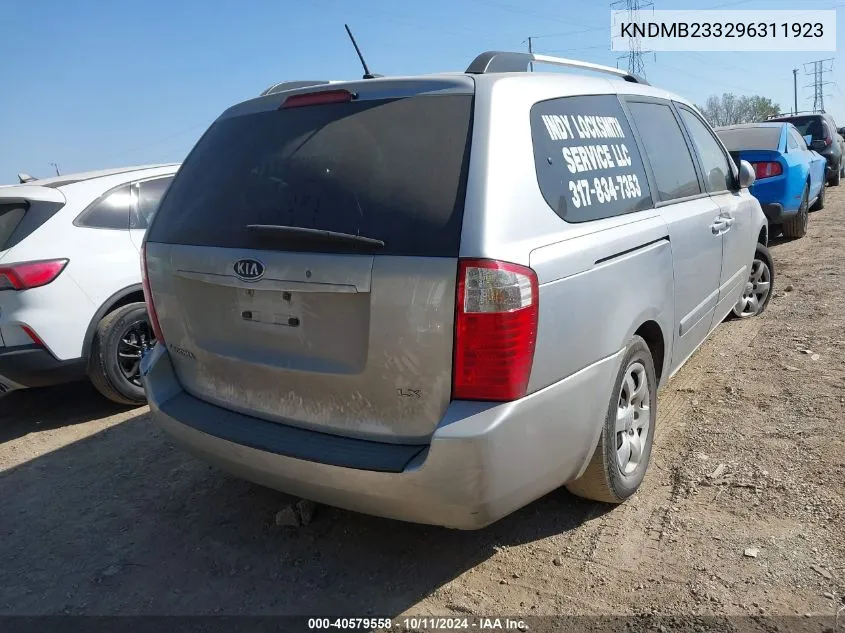 2009 Kia Sedona Ex/Lx VIN: KNDMB233296311923 Lot: 40579558