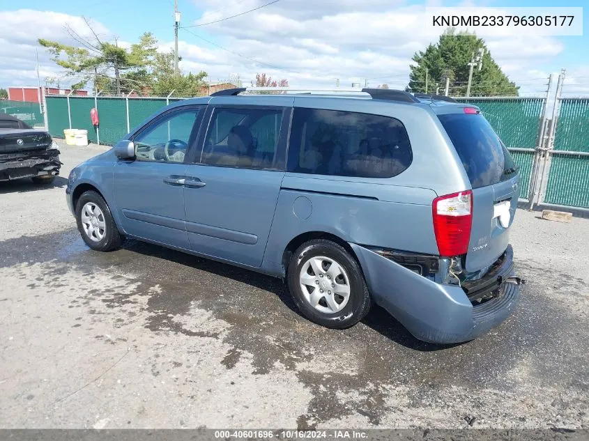 2009 Kia Sedona Lx VIN: KNDMB233796305177 Lot: 40601696