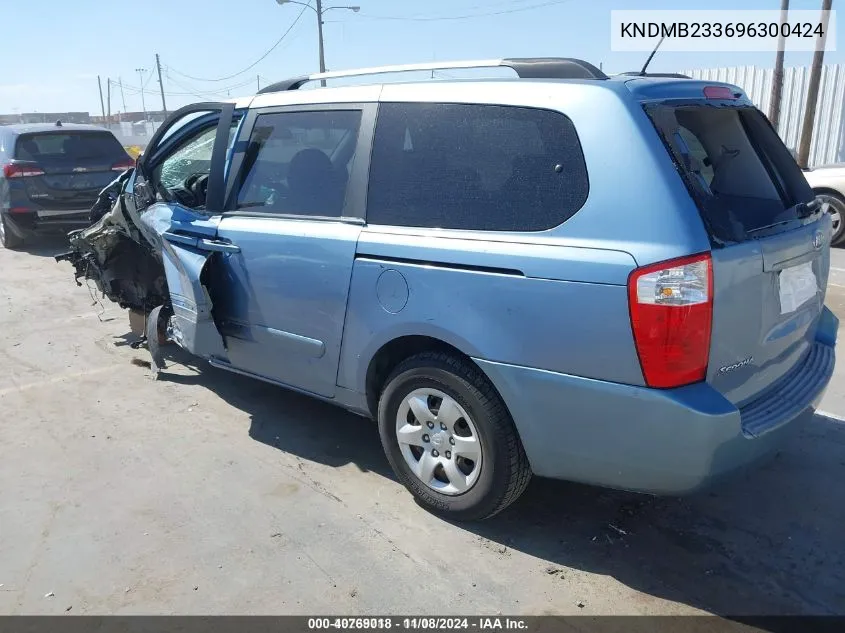 2009 Kia Sedona Lx VIN: KNDMB233696300424 Lot: 40769018