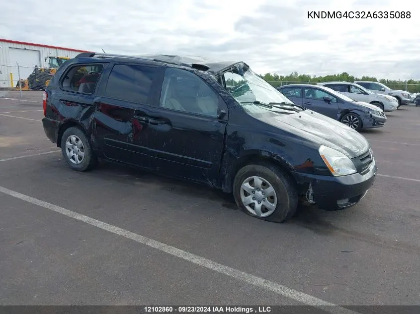 2010 Kia Sedona VIN: KNDMG4C32A6335088 Lot: 12102860