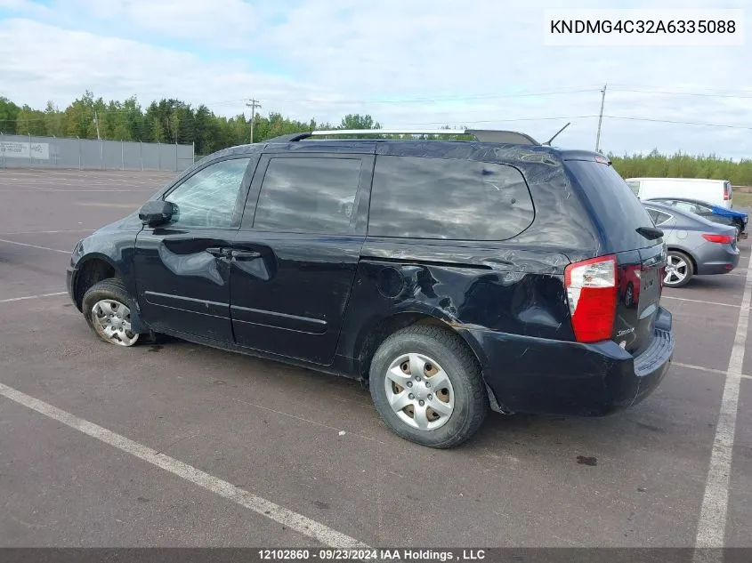 2010 Kia Sedona VIN: KNDMG4C32A6335088 Lot: 12102860