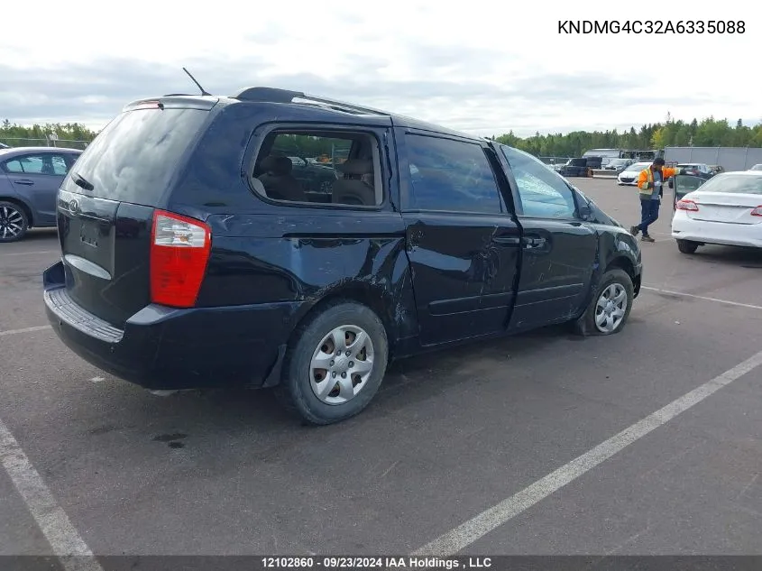 2010 Kia Sedona VIN: KNDMG4C32A6335088 Lot: 12102860