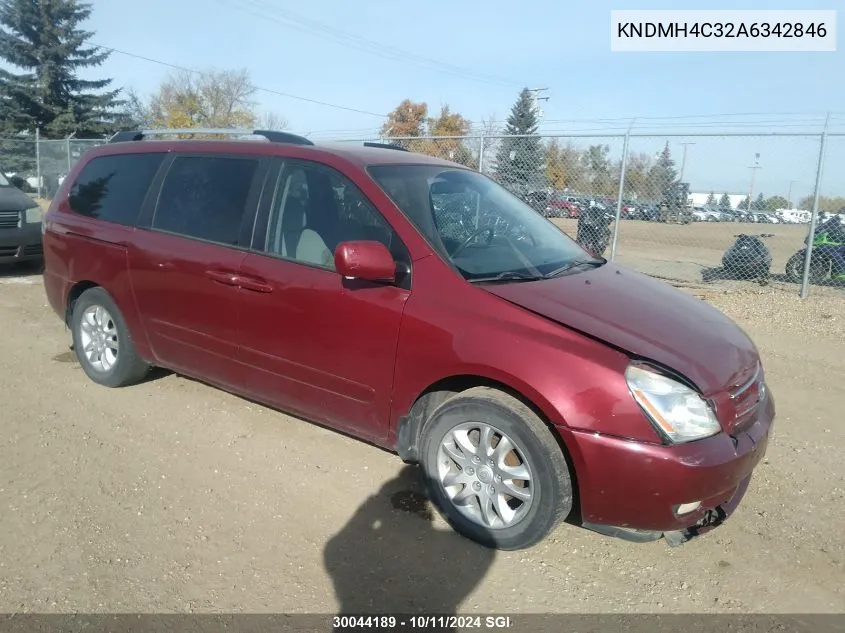 2010 Kia Sedona Ex VIN: KNDMH4C32A6342846 Lot: 30044189