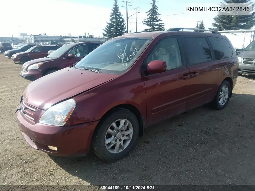 2010 Kia Sedona Ex VIN: KNDMH4C32A6342846 Lot: 30044189