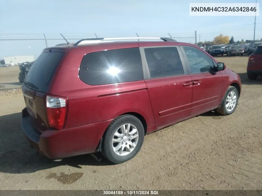 2010 Kia Sedona Ex VIN: KNDMH4C32A6342846 Lot: 30044189