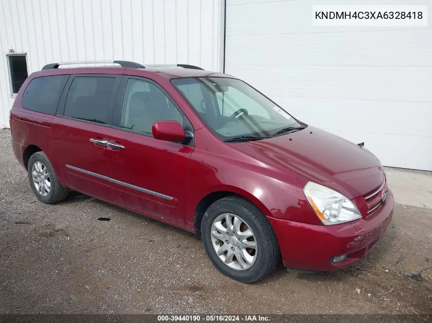 2010 Kia Sedona Ex VIN: KNDMH4C3XA6328418 Lot: 39440190