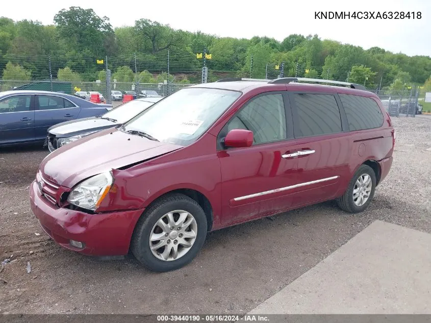 2010 Kia Sedona Ex VIN: KNDMH4C3XA6328418 Lot: 39440190