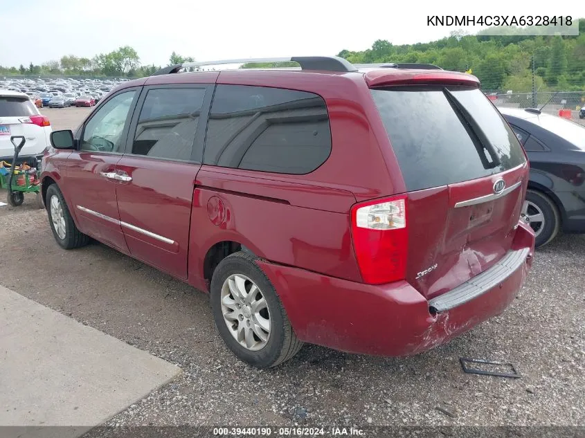 2010 Kia Sedona Ex VIN: KNDMH4C3XA6328418 Lot: 39440190