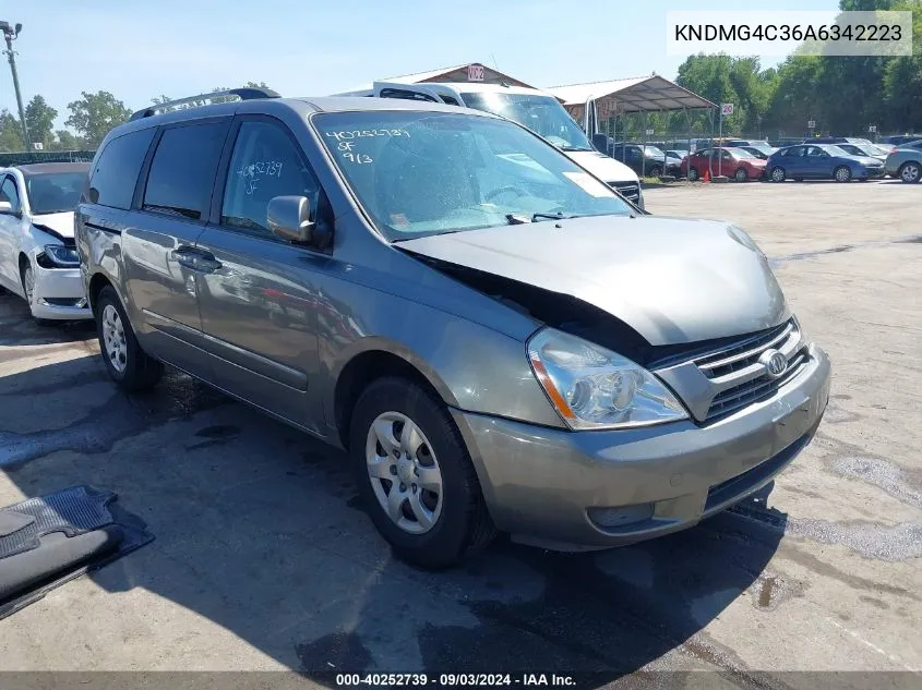 2010 Kia Sedona Lx VIN: KNDMG4C36A6342223 Lot: 40252739