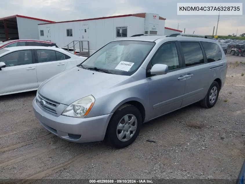 2010 Kia Sedona Lx VIN: KNDMG4C37A6328735 Lot: 40298589