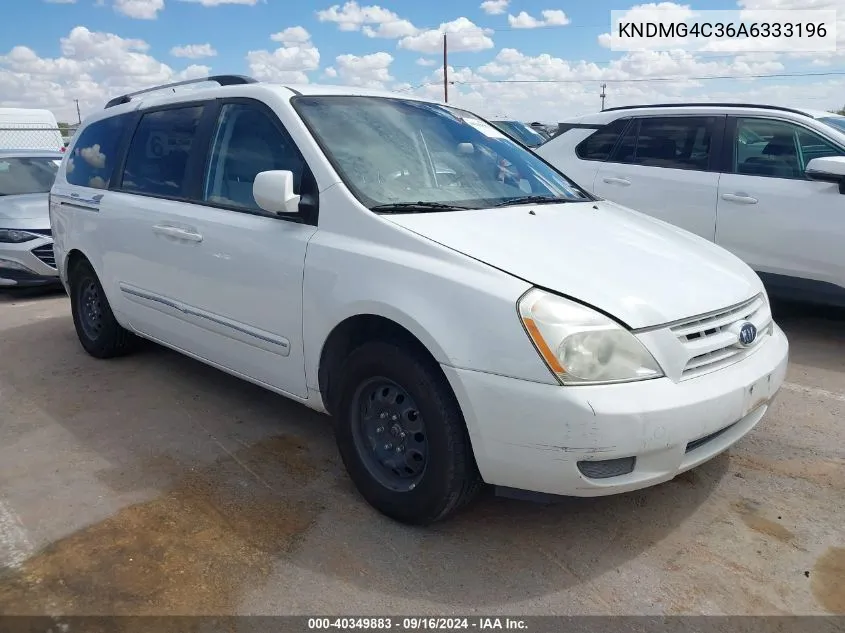 2010 Kia Sedona Lx VIN: KNDMG4C36A6333196 Lot: 40349883