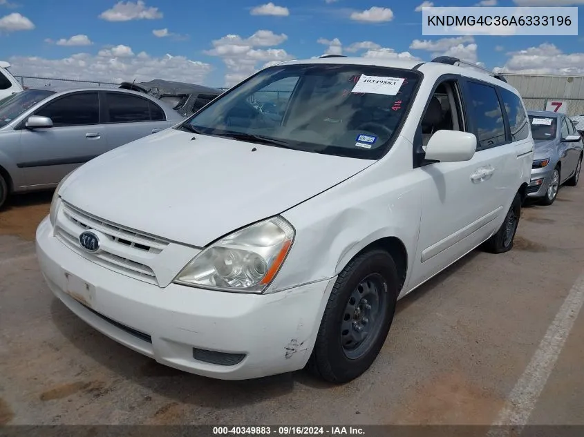 2010 Kia Sedona Lx VIN: KNDMG4C36A6333196 Lot: 40349883