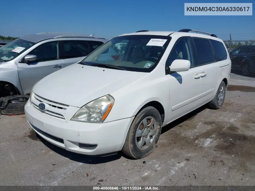 2010 Kia Sedona Lx VIN: KNDMG4C30A6330617 Lot: 40508646