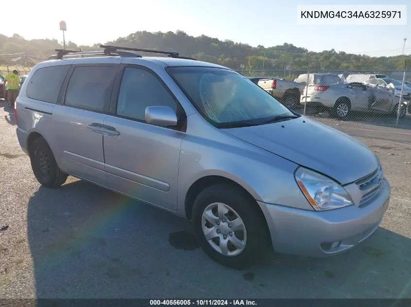 2010 Kia Sedona Lx VIN: KNDMG4C34A6325971 Lot: 40556005